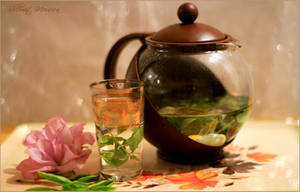 Herbal tea with lemon