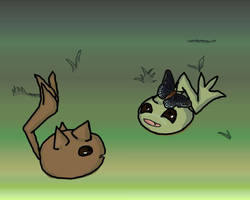 Baby Digitwins Cocomon + Zerimon by ConfusedxInsane