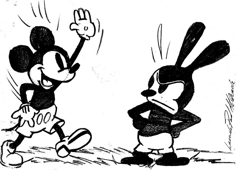 Classic Oswald the Lucky Rabbit and Mickey Mouse by launchpadmcquack713