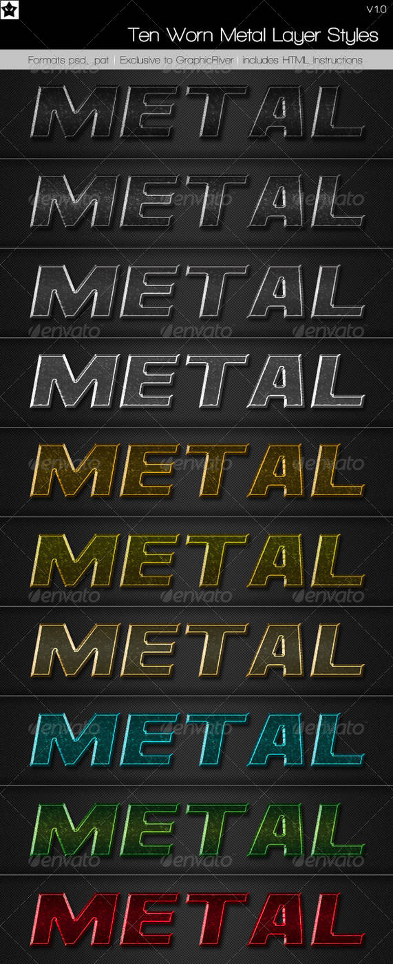 Metal Field Style Ten Worn Metal Layer Styles by HollowIchigoBanki on DeviantArt