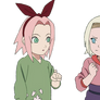 Sakura and Ino render