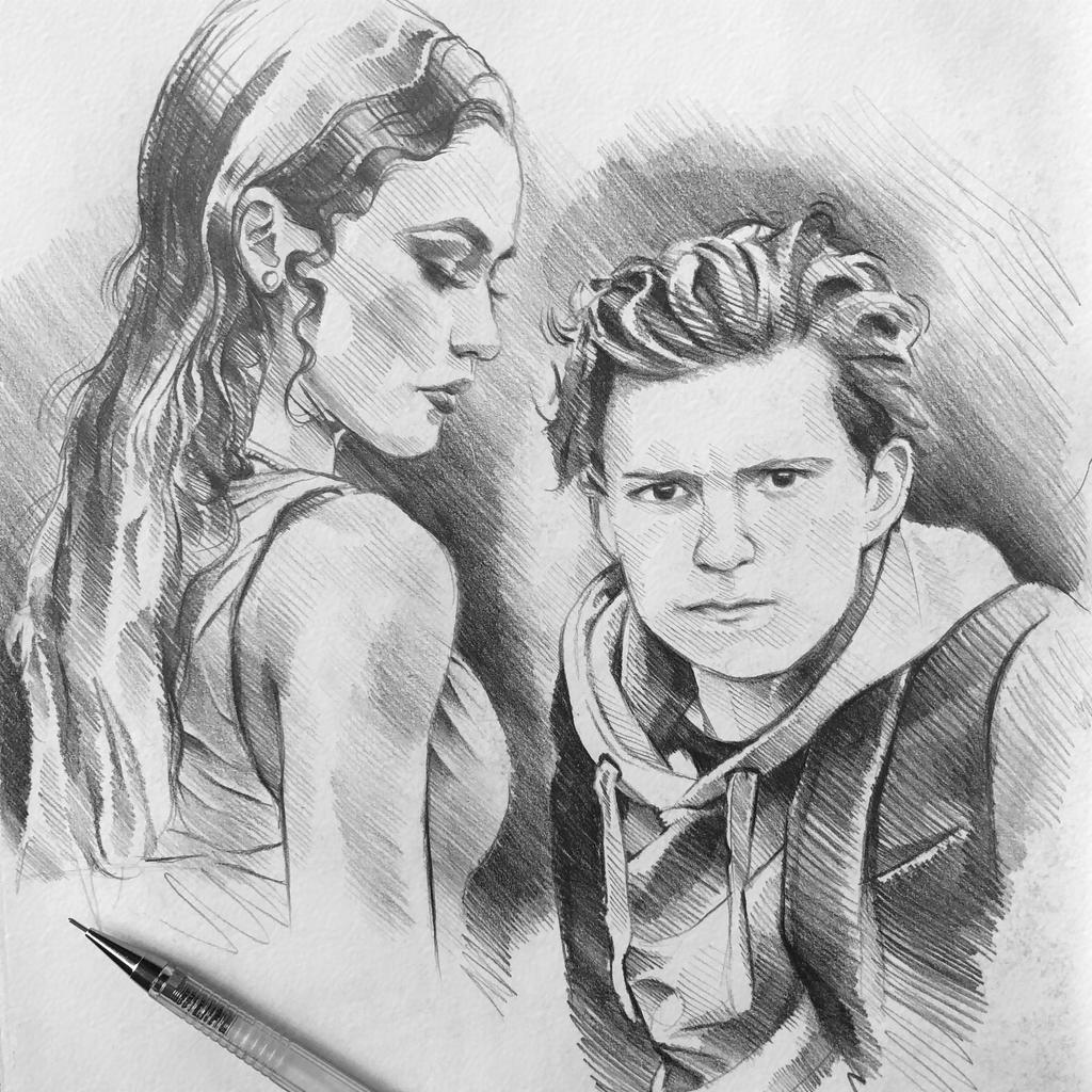 Tom And Zendaya Sketches by ReichenArt on DeviantArt