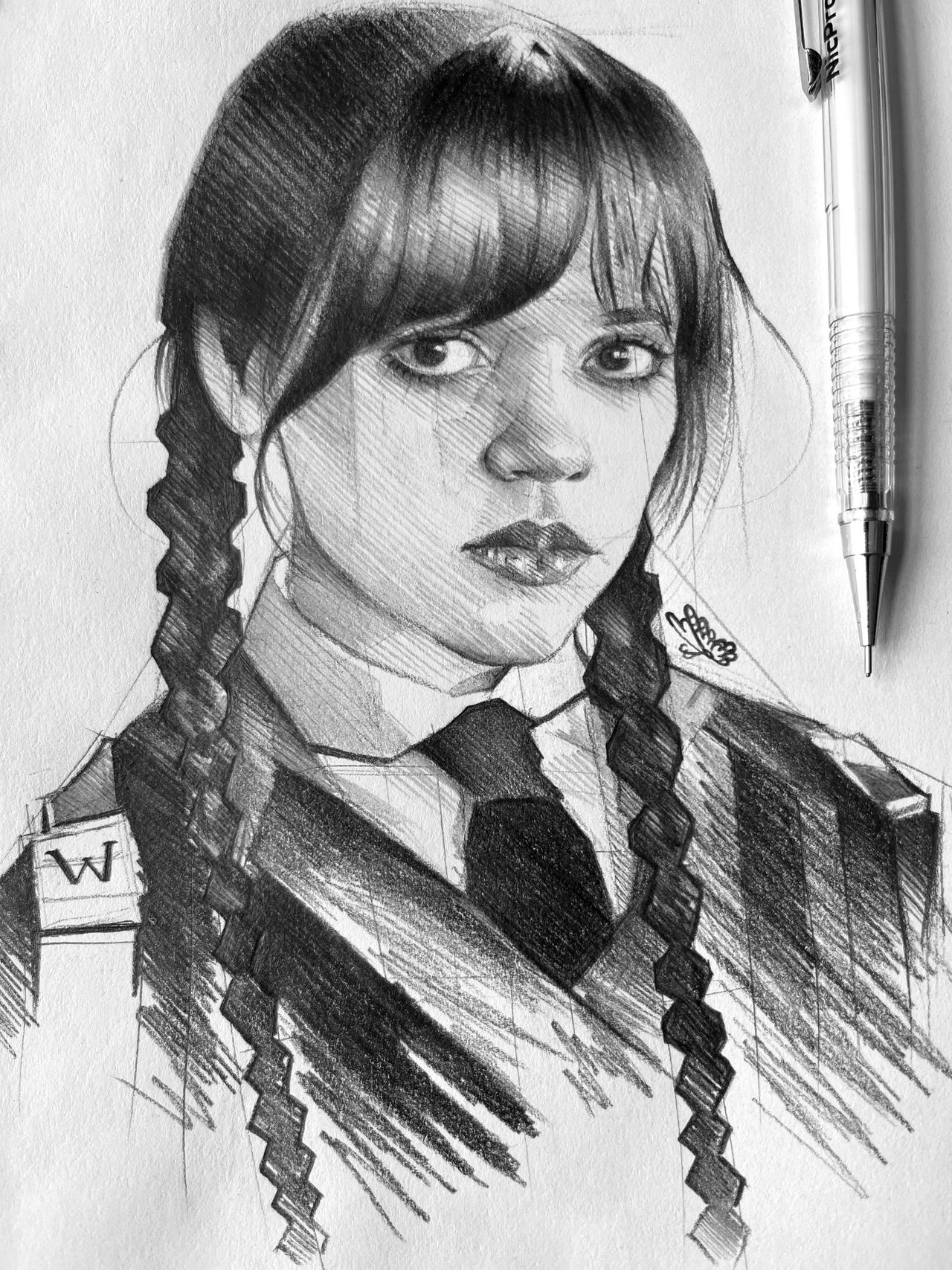 Wednesday Addams Sketch By Reichenart On Deviantart Wednesday Addams Sketch By Reichenart On Deviantart