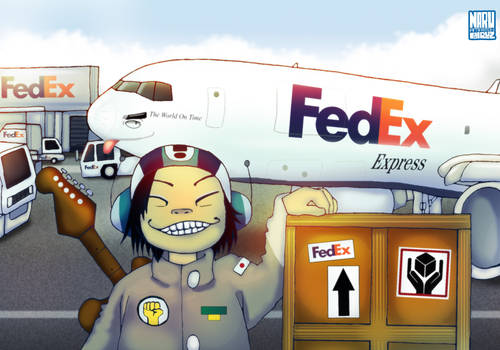 Noodles gorillaz with McDonnell-Douglas MD-11FedEx