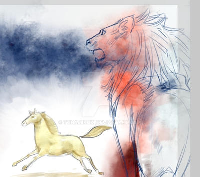 lion and horse by tonamikoki on DeviantArt