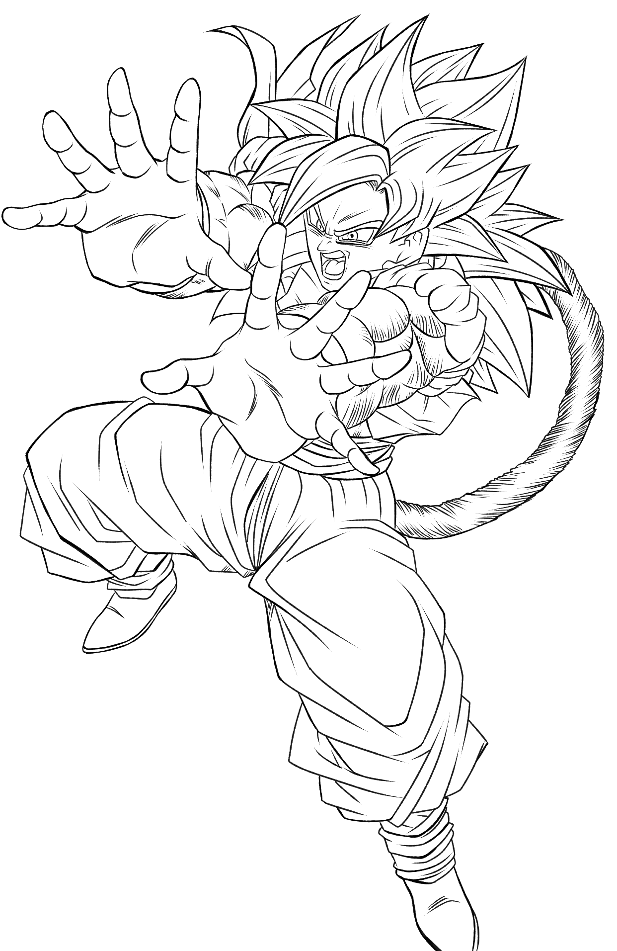 Gogeta Super Saiyan 4 - Lineart by ChronoFz on DeviantArt