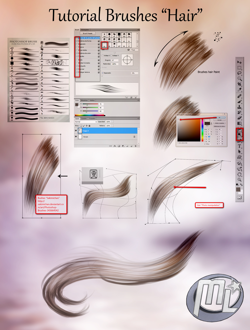 Tutorial HAIR PAINTING Photoshop