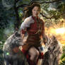 Phoebe and Two Wolves
