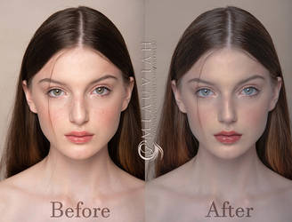 Before and After The Face Retouch in Photoshop
