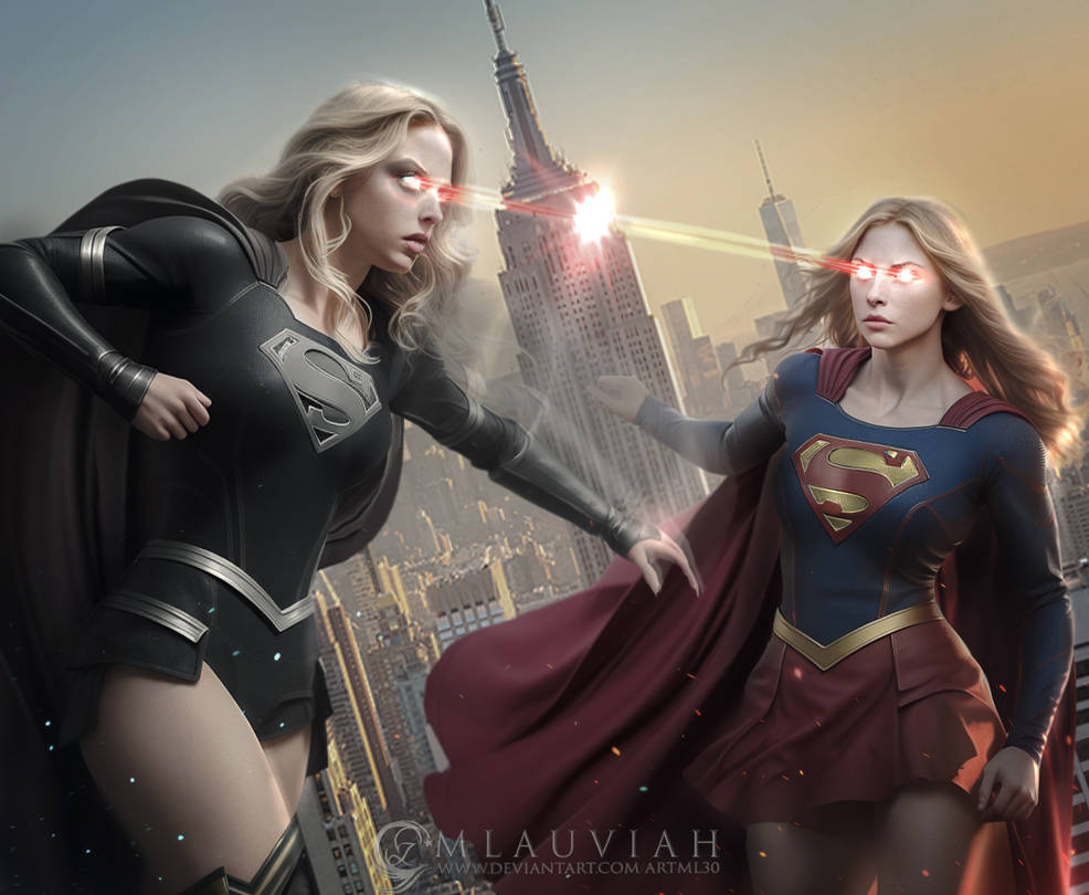Fighting Dark Supergirl and Supergirl by ArtML30 on DeviantArt