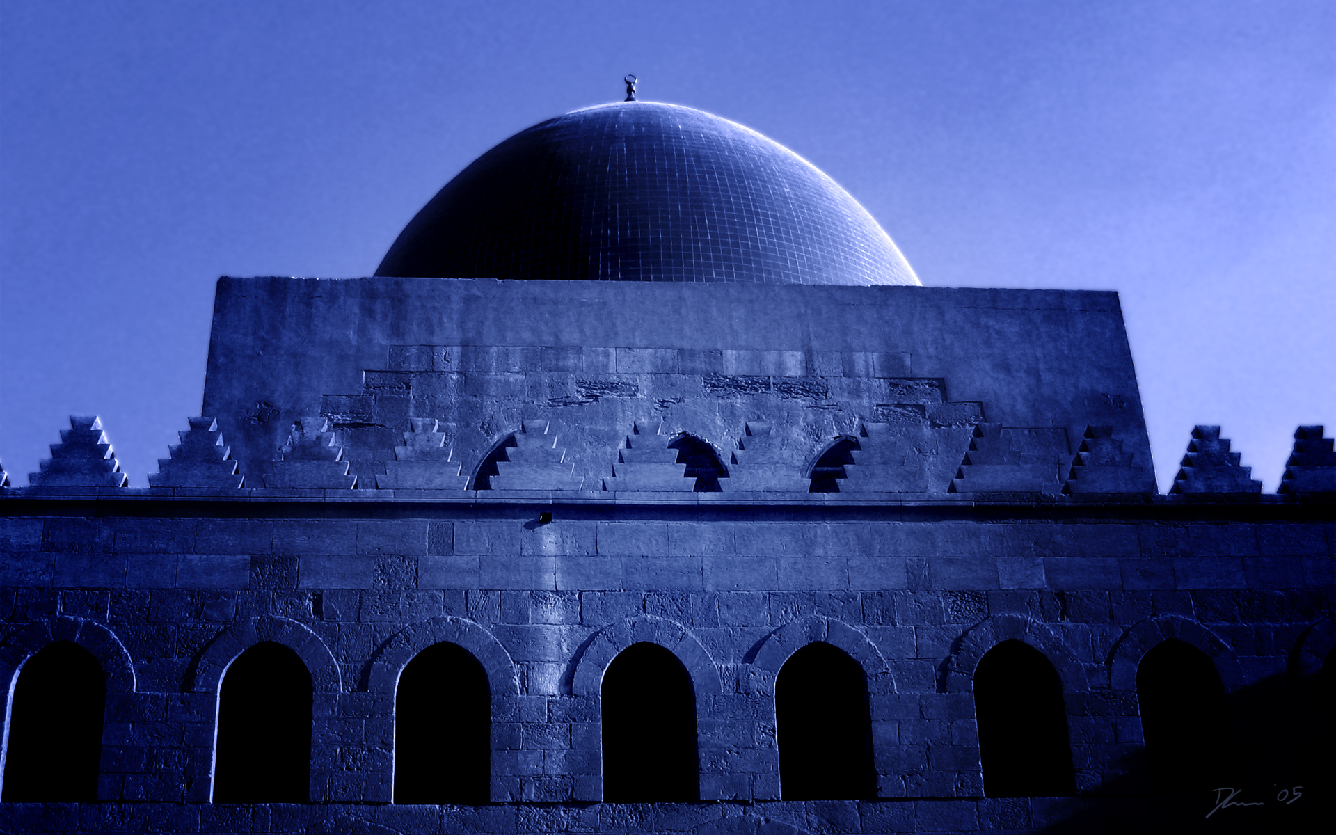 Citadel Dome Blue WS Wallpaper