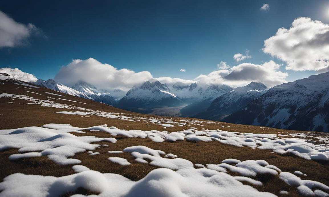 Mountain meadow in early spring