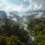 Pterodactyls Fly Over a Prehistoric Rainforest