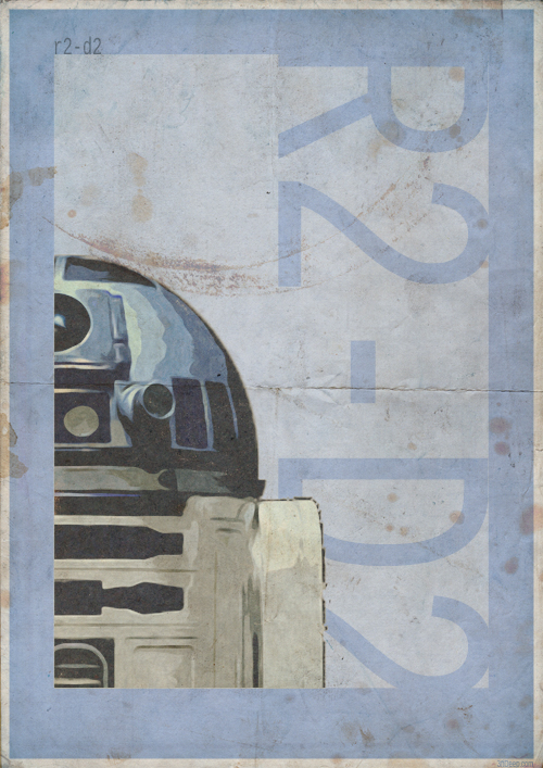 R2-D2 - Vintage Poster Art - 3ftDeep