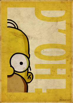 Homer Simpson - Vintage style poster- 3ftdeep