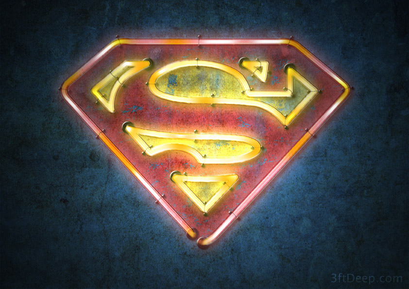 Superman Logo - Neon