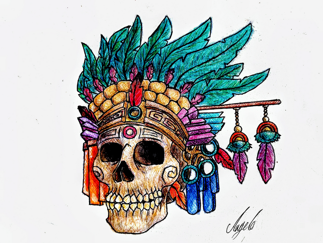 Deviantart Aztec Ritual Aztec skull by Angelloog on DeviantArt