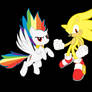 Super Sonic and Rainbow Dash!!