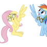 Fluttershy and Rainbow Dash High Wing