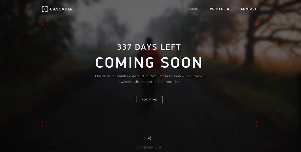 Cascadia Coming Soon Template by Itembridge