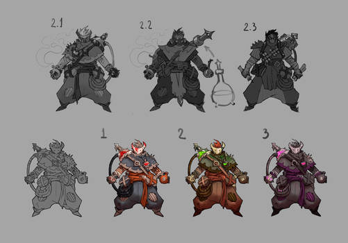 Alchemist sketches and color variations