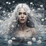 Water angel with silver hair