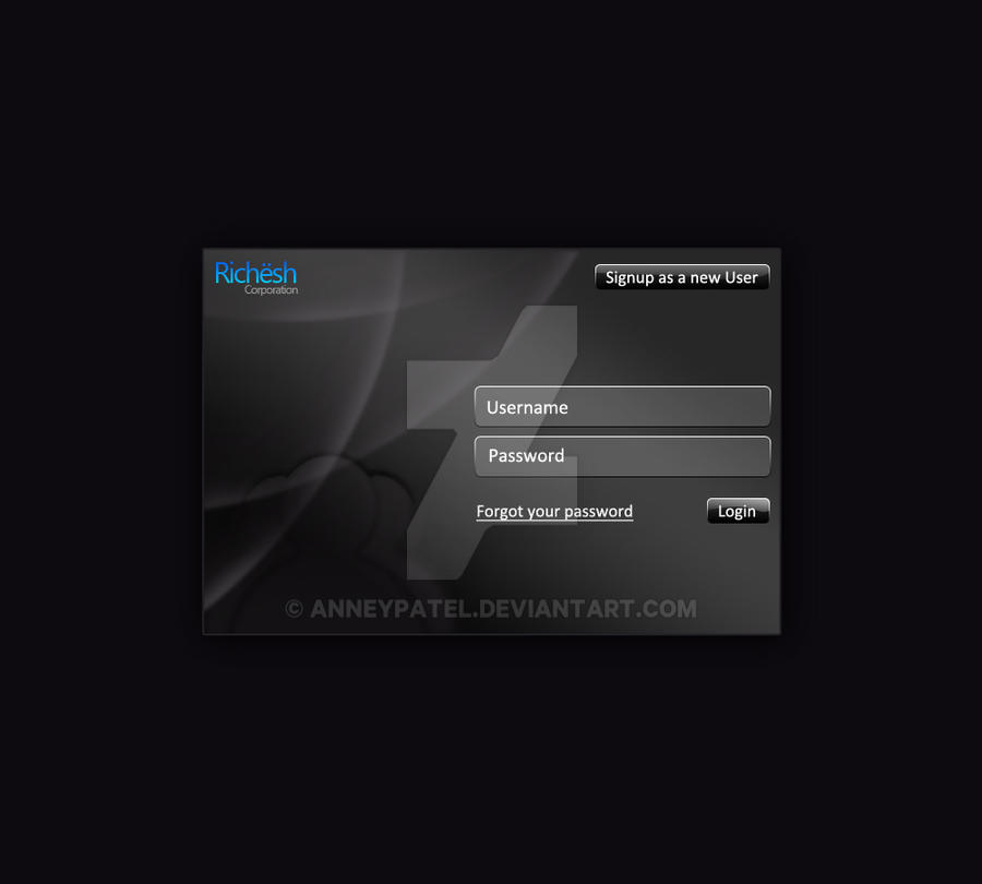 WEB CMS - Login Screen by anneypatel on DeviantArt