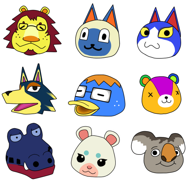 Animal Crossing Faces