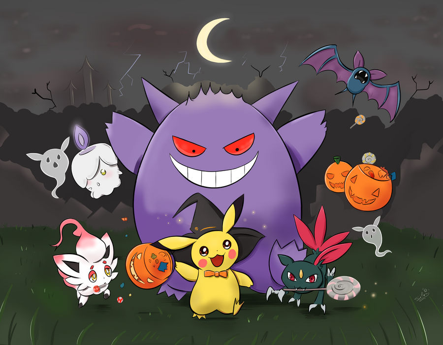 Halloween con los pokemon tipo fantasma by GraceMariana on DeviantArt