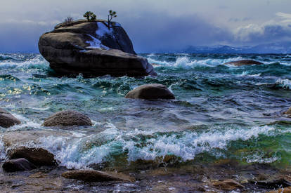 A Winter Storm Over Tahoe's Bonsai Rock