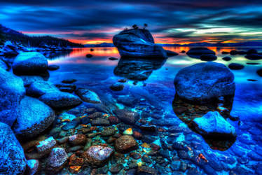 Bonsai Rock at Tahoe with Late December Color