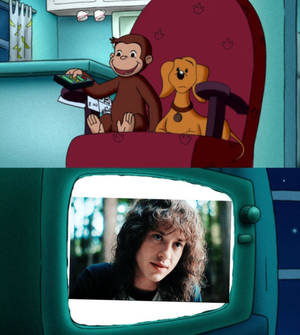 Curious George watches stranger things