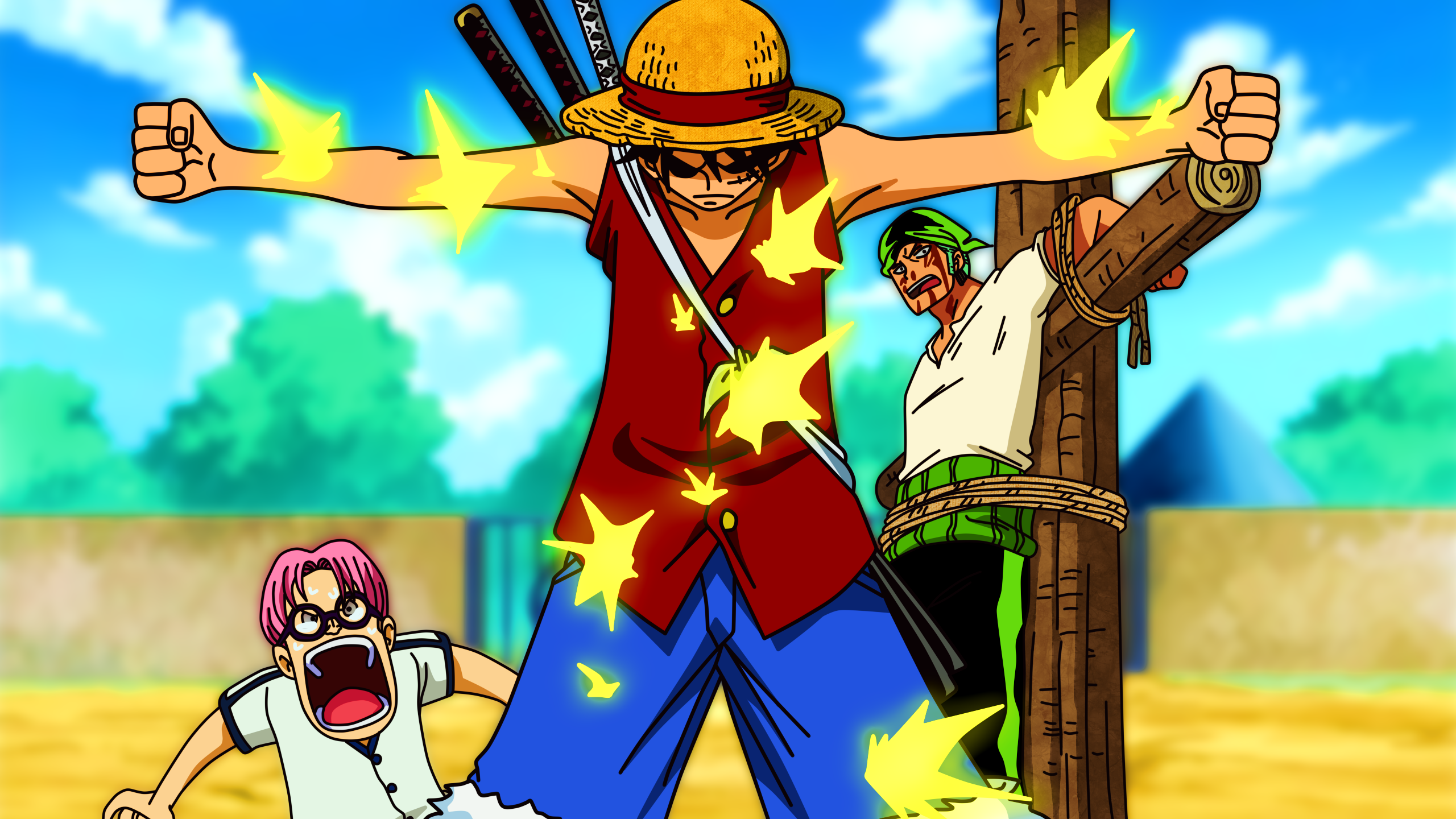 Luffy and Zoro Desktop Wallpaper (One Piece) by WHU-Dan on DeviantArt