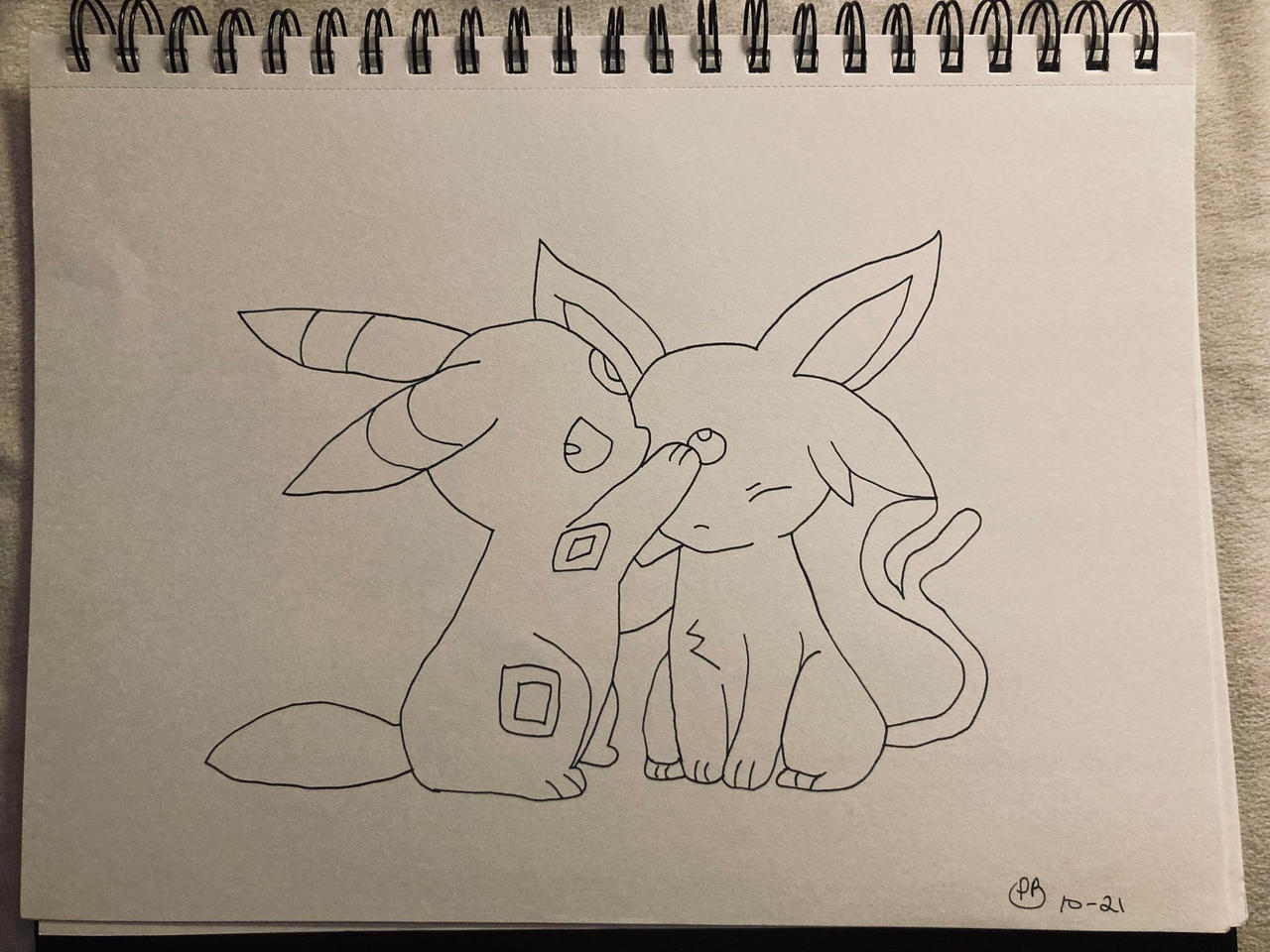 umbreon and tbh creature (pokemon) drawn by ninfiavee