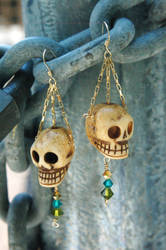 Bone Skull Earrings