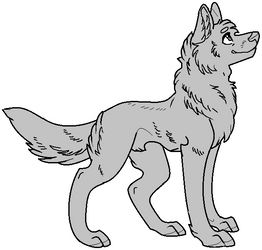 Free to use MSPaint Compatible Wolf Lineart