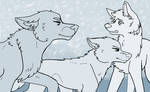 Snowstorm - MSPaint Friendly Canine Group Lineart