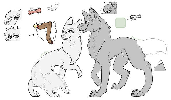 Customizable MSPaint Friendly Canine/s Lineart