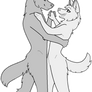Anthro Couple Dancing - MSPaint Lineart