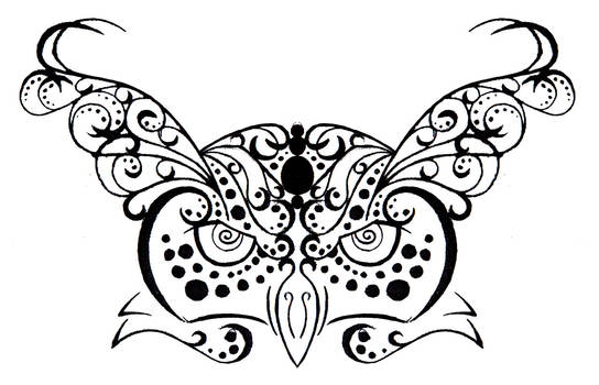 Owl Tribal/Henna Tattoo Design