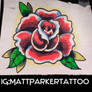 Rose american traditional tattoo flash