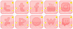 cute and sparkly social media icon set