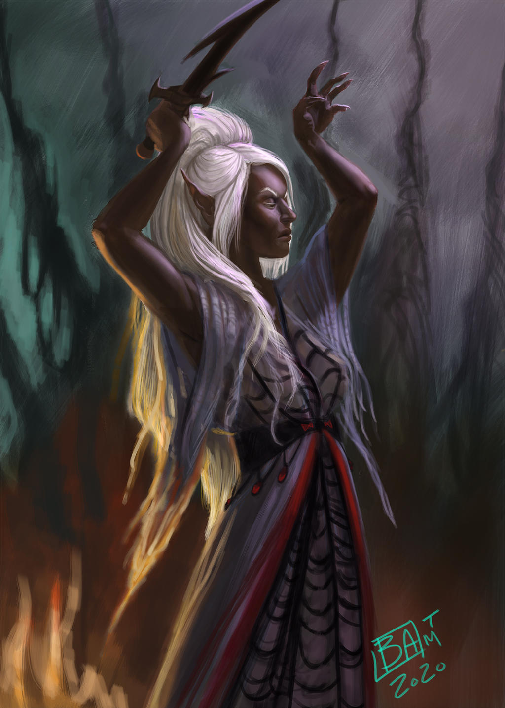 Drow Priestess 2020JUN14 by twostepwaltz on DeviantArt