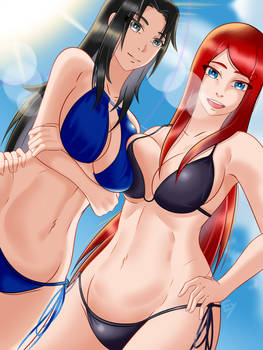 Kushina and Mikoto Beachtime