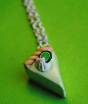 Key Lime Pie Necklace by ClayConnections