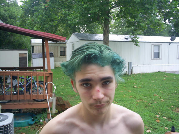 Brother with green hair 1