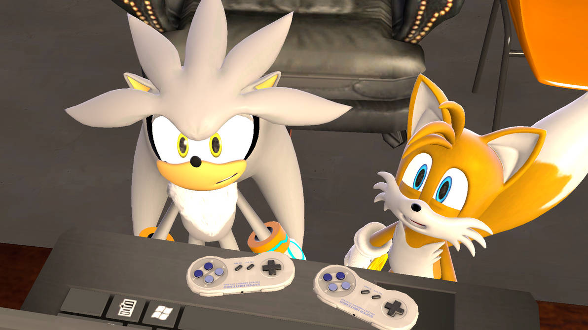 Tails and Silver surprised on the computer by YoshiTails13 on DeviantArt