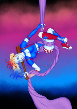 Harley Quinn version Blue and Red