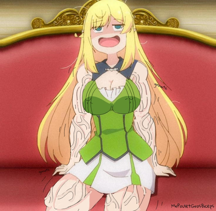 Muscle growth anime waifu by me by MrPouletGrosBiceps on DeviantArt