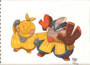 Pokemon-Makiuhita and Hariyama